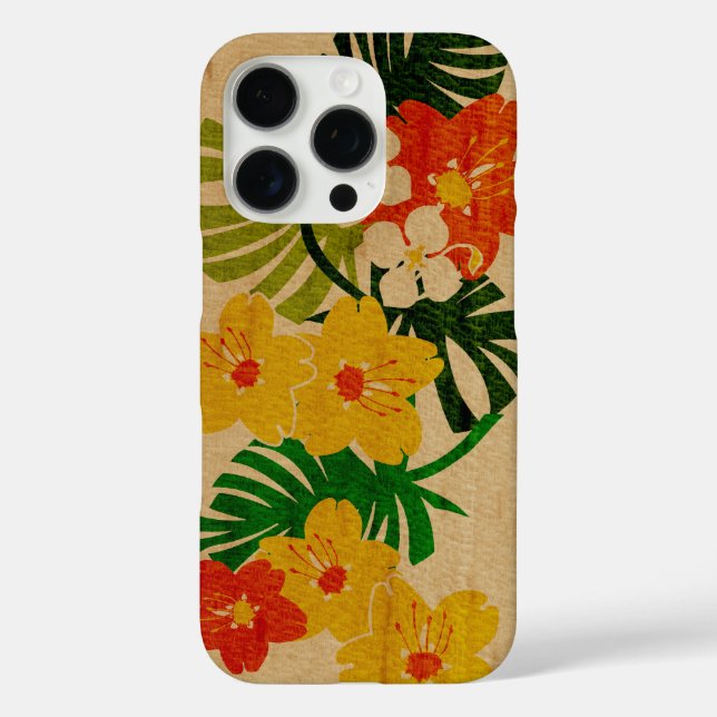 Coques Case-Mate iPhone Limahuli Garden Hawaii Faux Wood Orange (Verso)