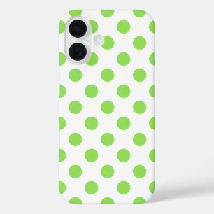 Coque Pour iPhone 16 Lime et pois blancs