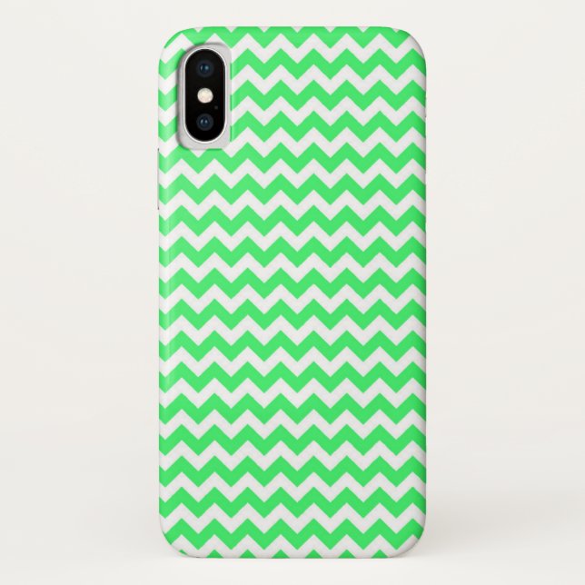 Coques Case-Mate iPhone Lime Green Zig Zag Chevron (Dos)