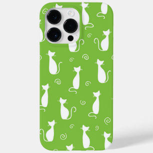 COQUE Case-Mate iPhone LIME VERT AVEC MOTIF CHAT SITTTE BLANC