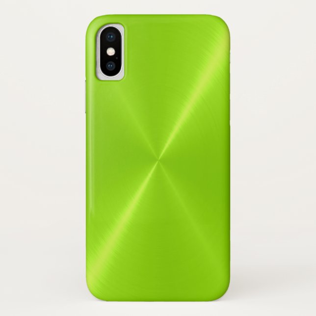 Coques Case-Mate iPhone Lime Vert brillant acier inoxydable métal (Dos)