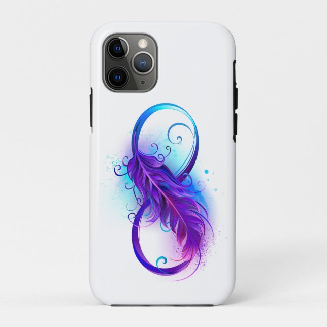 Coques Case-Mate iPhone L'infini avec plume violette (Dos)