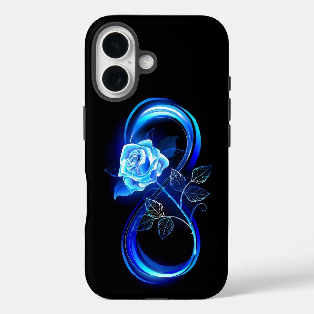 Coques Case-Mate iPhone L'infini lumineux avec une rose bleue (Verso)