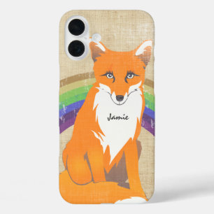 Coques iPhone 16 Plus Linge imprimé Retro Fox personnalisé
