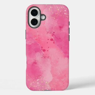 Coque Pour iPhone 16 Plus Linktree Aquarelle Rose  