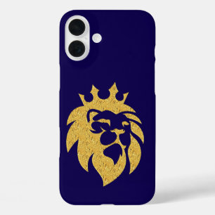 Coque Pour iPhone 16 Plus Lion Avec Couronne - Or Style 1