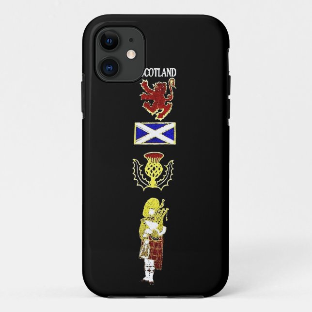 Coques Case-Mate iPhone Lion, chardon, drapeau et joueur de pipeau (Dos)