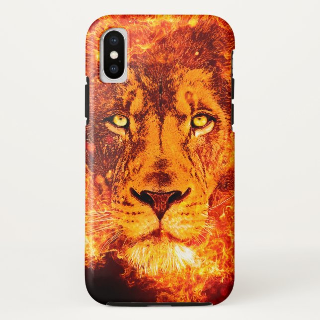 Coques Case-Mate iPhone Lion de Juda Flamboyant Rouge Orange (Dos)