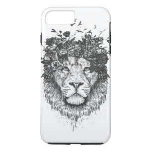 Coque Case-Mate iPhone Lion floral (noir et blanc)