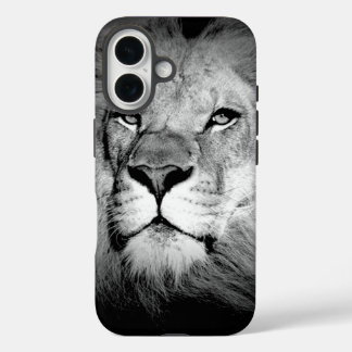 Coques iPhone 16 Lion noir et blanc