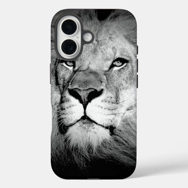 Coques Case-Mate iPhone Lion noir et blanc (Verso)