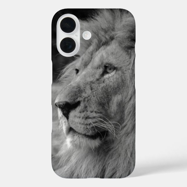 Coques Case-Mate iPhone Lion noir et blanc - Animal sauvage (Verso)