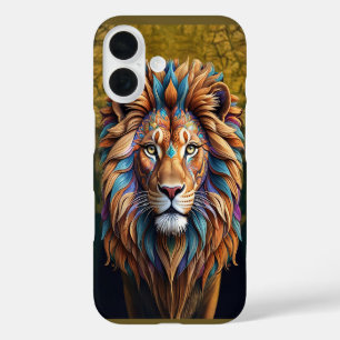 Coque Pour iPhone 16 Lion tatoué en couverture de style surréaliste