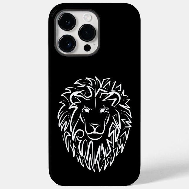 Coques Case-Mate iPhone Lion tribal noir et blanc (Verso)