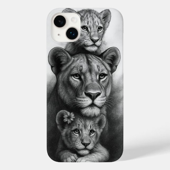 Coques Case-Mate iPhone Lionne & Lionceaux (Verso)