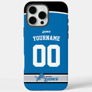 Coque iPhone 16 Pro Max Lions personnalisées Jersey Football Américain