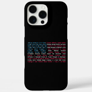 Coque iPhone 16 Pro Max Liste 46 présidents américains des États-Unis s'am