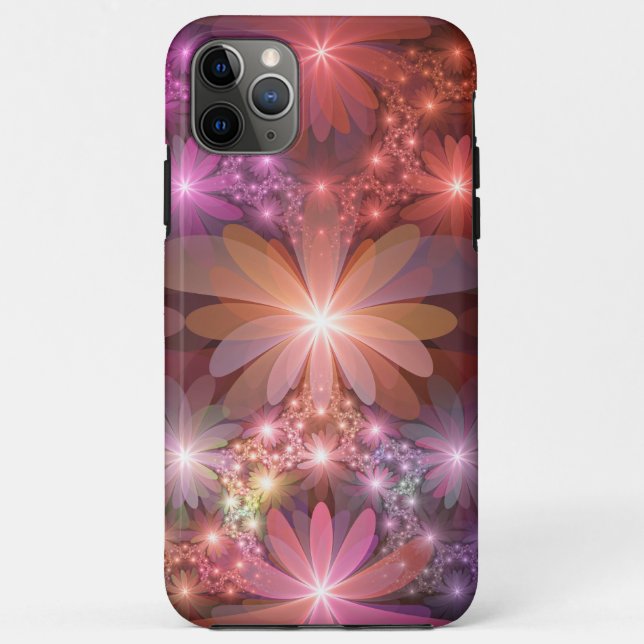 Coques Case-Mate iPhone Lit De Fleurs Coloré brillant Abstrait Fractage Ar (Dos)