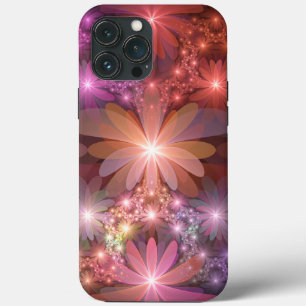 Case-Mate iPhone Case Lit De Fleurs Coloré Brillant Art Fractal Abstrait
