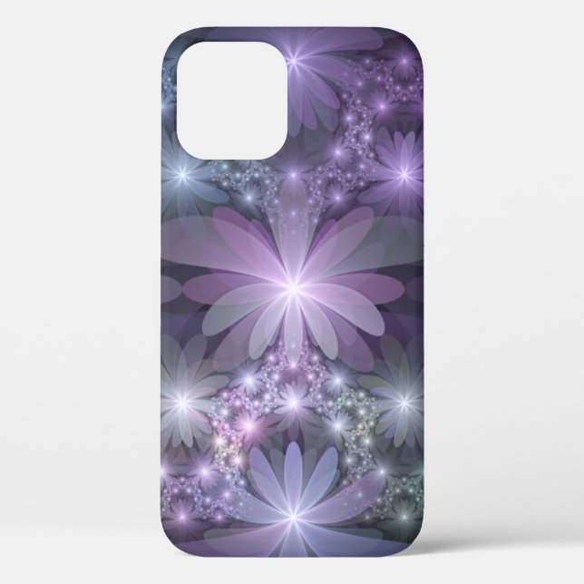 Coques Case-Mate iPhone Lit de fleurs tendance brillant art fractal abstra (Verso)