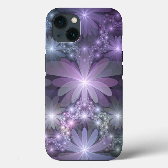 Coques Case-Mate iPhone Lit de fleurs tendance brillant art fractal abstra (Verso)