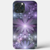 Lit de fleurs tendance brillant art fractal abstra