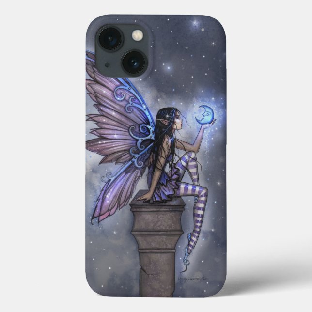 Coques Case-Mate iPhone Little Blue Moon Fairy Féerie Imaginaire Art (Verso)