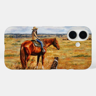 Coques iPhone 16 Little Cowgirl on Cattle Horse