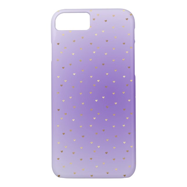 Coques Case-Mate iPhone Little Gold Hearts Purple Ombre (Dos)