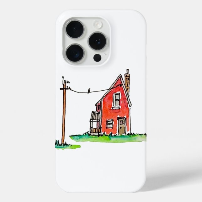 Coques Case-Mate iPhone Little Red House avec ligne électrique (Verso)