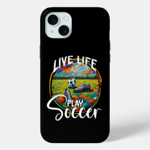 Coque Case-Mate iPhone Live Life Jouer Soccer, Football Joueur Ball Sport