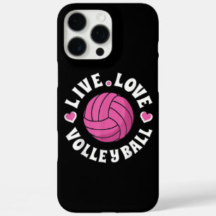 Coque iPhone 16 Pro Max Live Love Volleyball Pour Femmes Filles Volleyball