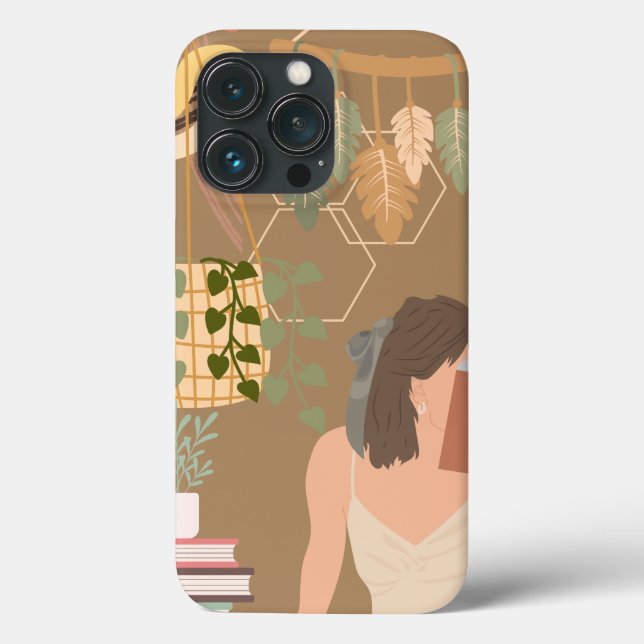 Coques Case-Mate iPhone Livre de lecture de la femme esthétique brune (Verso)