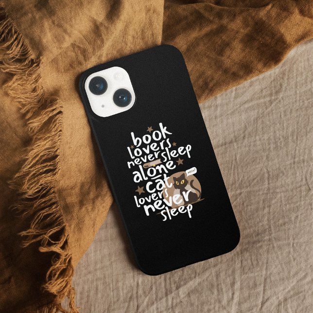 Coques Case-Mate iPhone Livre et Amoureux de les chats Dormir drôle (Book and Cat Lovers Sleep Funny Case-Mate iPhone Case)