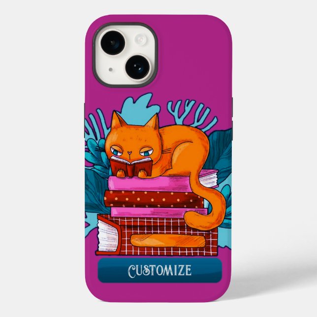 Coques Case-Mate iPhone Livres Approuvés Chat Personnalisé Rose (Verso)