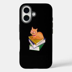 Coque Pour iPhone 16 Livres - Chat et Livres Livre Lover Cadeau
