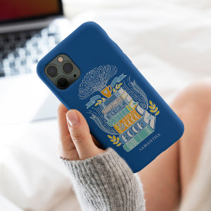 Coque Case-Mate iPhone Livres et Louveur de café - Bleu clair