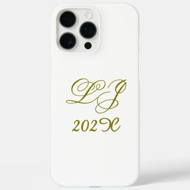 Coques Case-Mate iPhone LJ Monogram Élégant Mariage moderne (Verso)