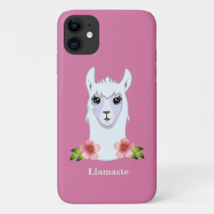 Case-Mate iPhone Case Llama et fleurs sur or rose