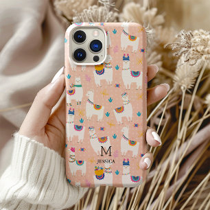 Coque iPhone 16 Pro Llama Llama Cute Llama Motif rose