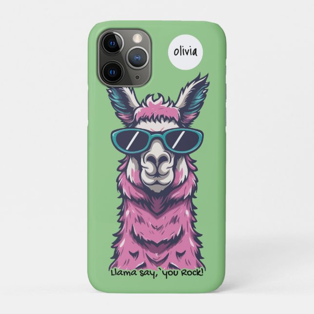 Coques Case-Mate iPhone Llama vous dit Rock | Pose ironique dans les lunet (Dos)