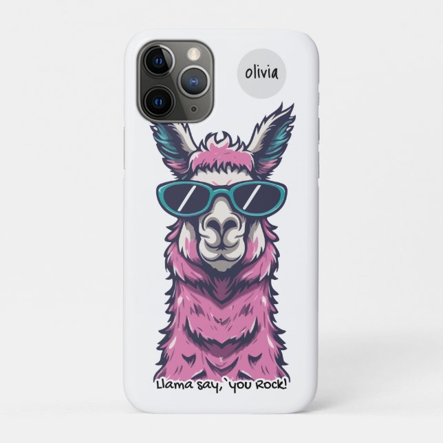 Coques Case-Mate iPhone Llama vous dit Rock | Pose ironique dans les lunet (Dos)