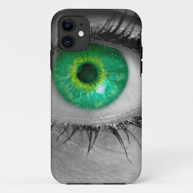 Coques Case-Mate iPhone L'oeil avec iris vert regarde la macro de concept  (Dos)