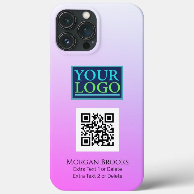 Coques Case-Mate iPhone Logo/Art/Photo, Code QR, Nom, Dégradé Rouge Violet (Verso)