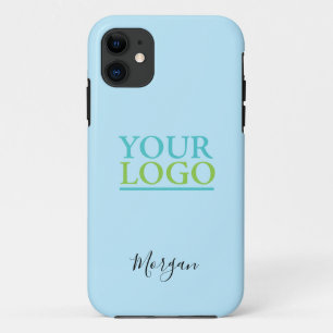 Case-Mate iPhone Case Logo/Art/Photo, Nom Script noir, Bleu clair