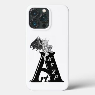 iPhone 13 Pro Case Logo ArtKSZP avec Golem Design noir et blanc