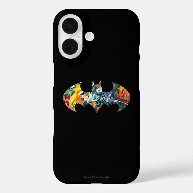 Coques Case-Mate iPhone Logo Batman Neon/80s Graffiti (Verso)