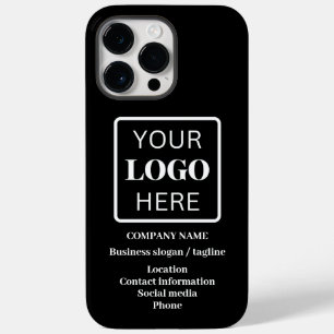Coque Case-Mate iPhone Logo Black Business Tagline & Coordonnées