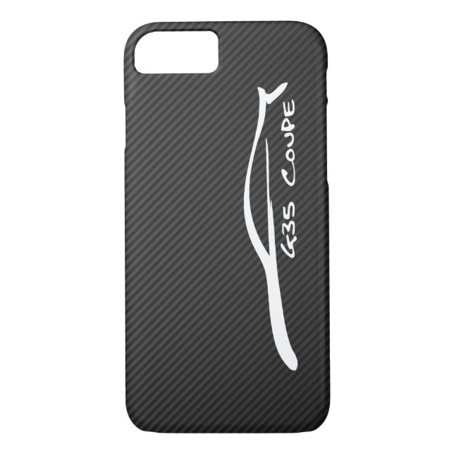 Coques Case-Mate iPhone Logo blanc de silhouette de coupé d'Infiniti G35 (Dos)