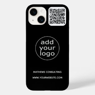 Coque Case-Mate iPhone Logo & Code QR Noir   Minimaliste Entreprise